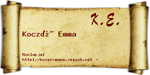 Koczó Emma névjegykártya
