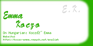 emma koczo business card